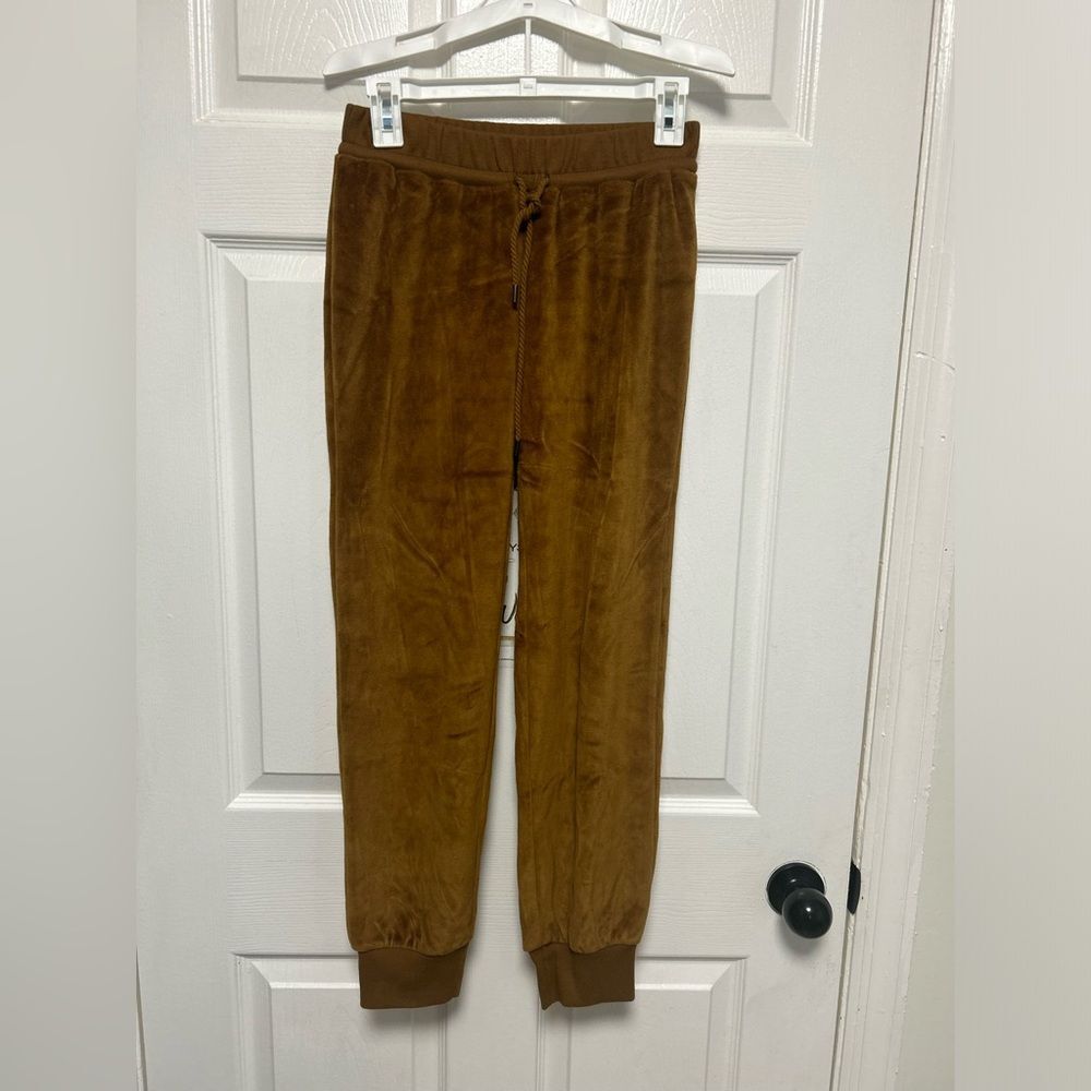Madewell MWL Velour Slim Joggers Pull On Drawstring Waist Brown Size XS